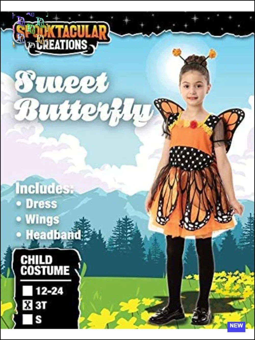 Spooktacular Creations Girl's Butterfly Costume with Wings and Headband for